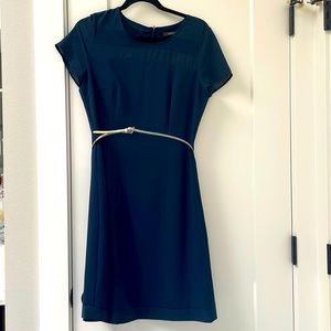 ESPRIT dress knee length navy dress with belt business or casual wear